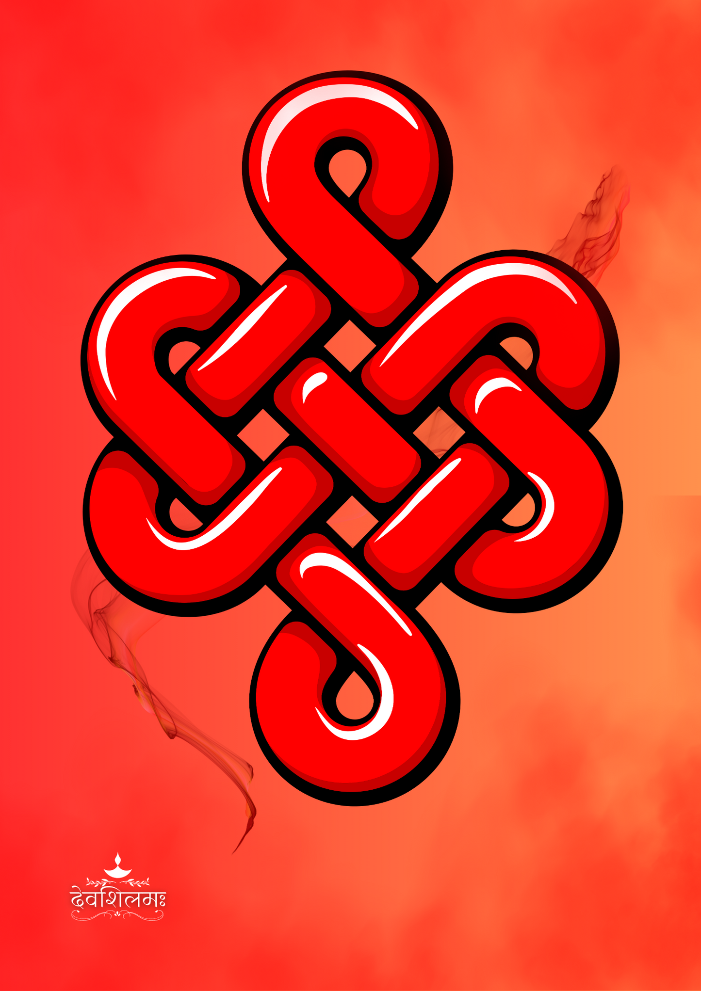 Endless Knott – 180° South Direction (Red)